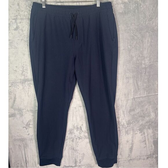 Never Not Hustling Navy Men’s Joggers Elastic Ankle Athletic Pants Size Large - Picture 1 of 10